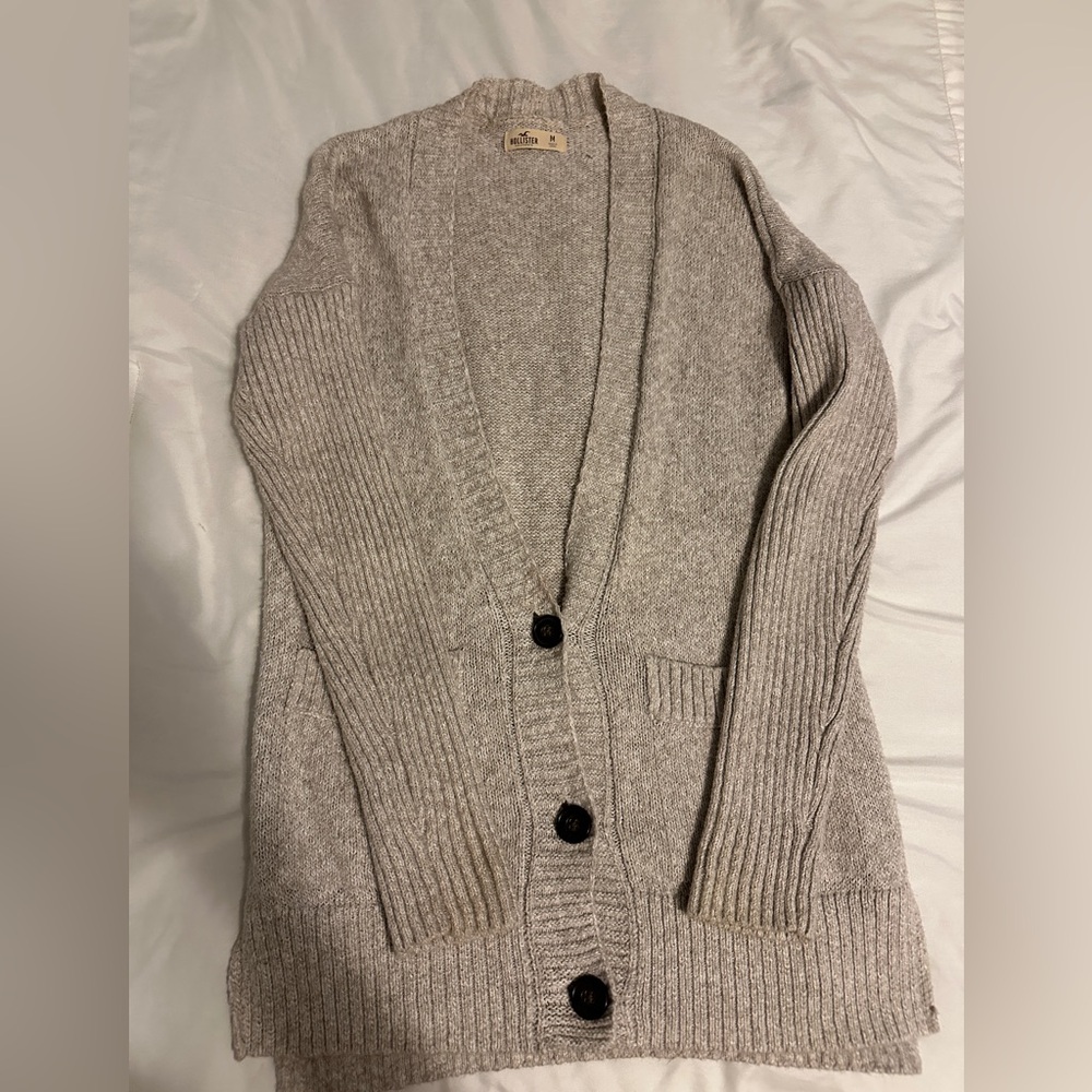 Hollister Light Gray Women's Cardigan Sweater